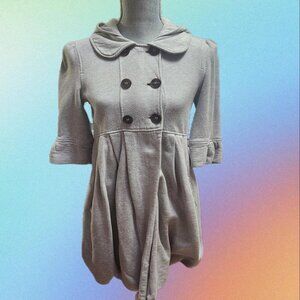 Juicy Couture Grey Hooded Women's Coat Jacket Peacoat Size Small